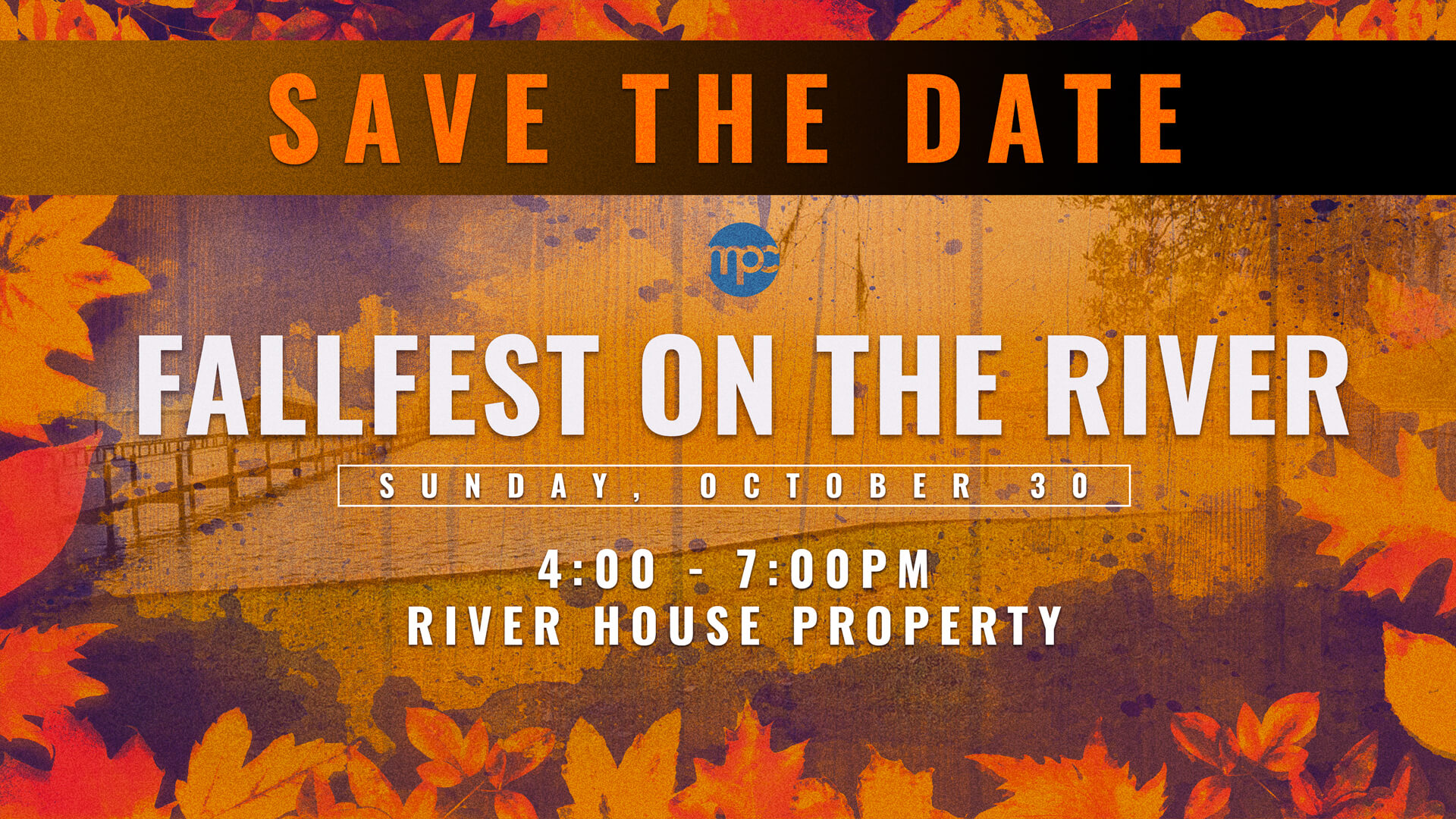 FallFest on the River

October 30 - 4:00 - 7:00pm. An MPC church-wide event!
